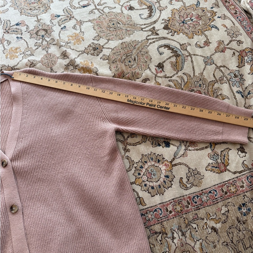 Tan Ribbed Button-Down Cocoon Cardigan - Picture 7 of 9